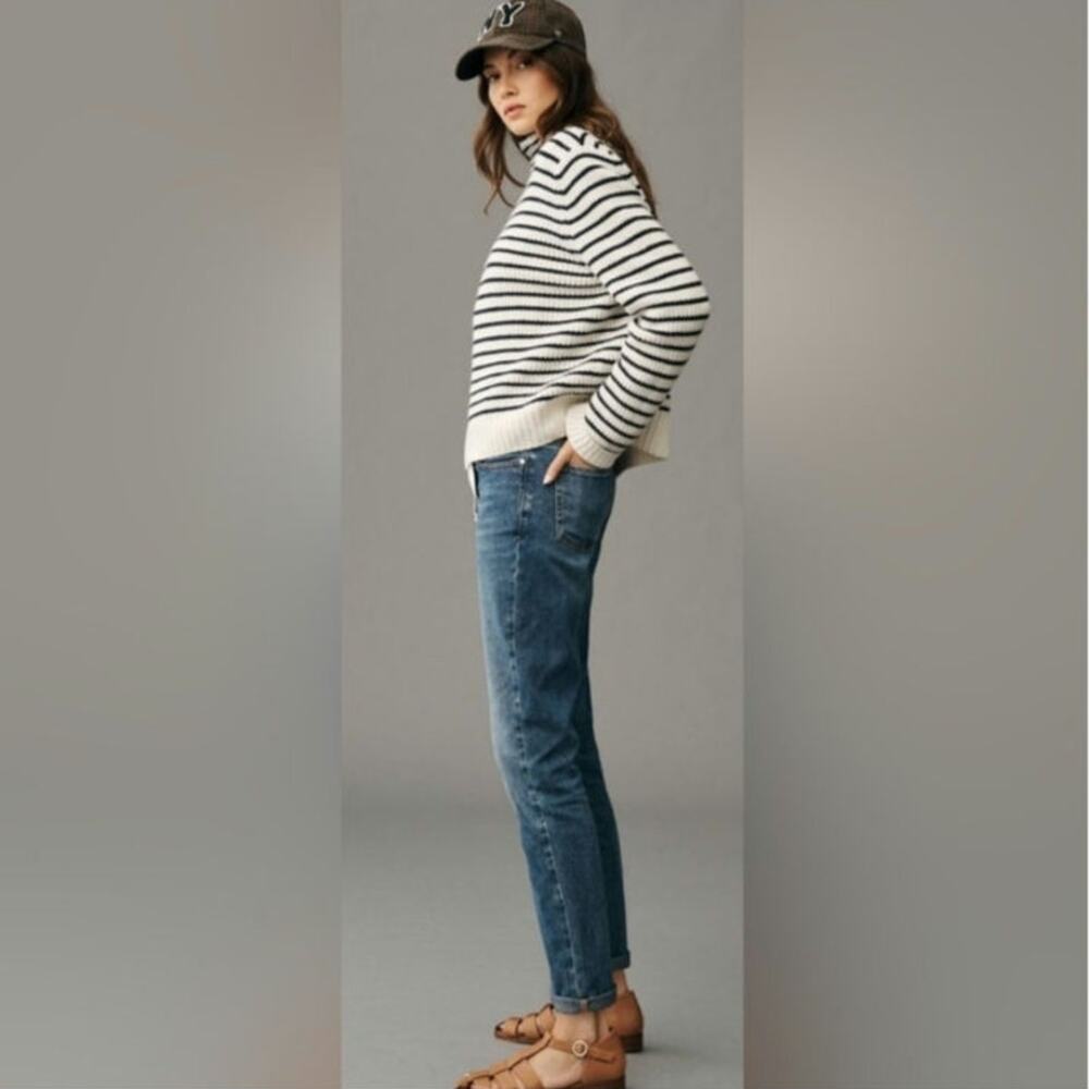 Pilcro Anthropologie Slim Boyfriend Jeans Mid Rise Straight Blue Denim Causal 27 - Picture 10 of 16